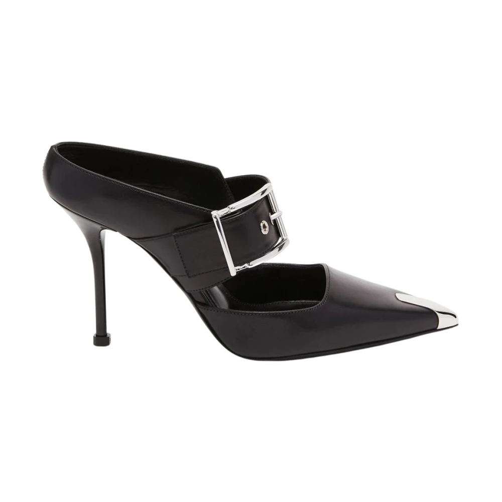 Alexander mcqueen Punk Leren Muiltjes Black Dames