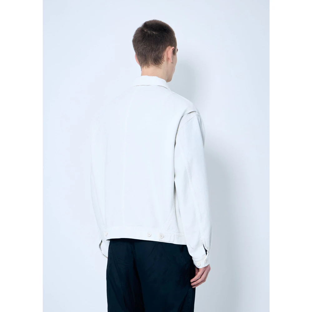 Dries Van Noten Klassieke Jas met Rits en Zakken White Heren
