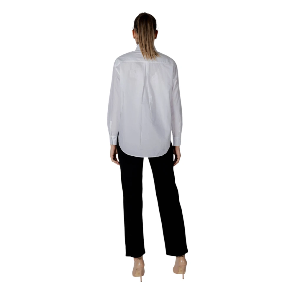 Calvin Klein Jeans Lange katoenen damesoverhemden collectie White Dames