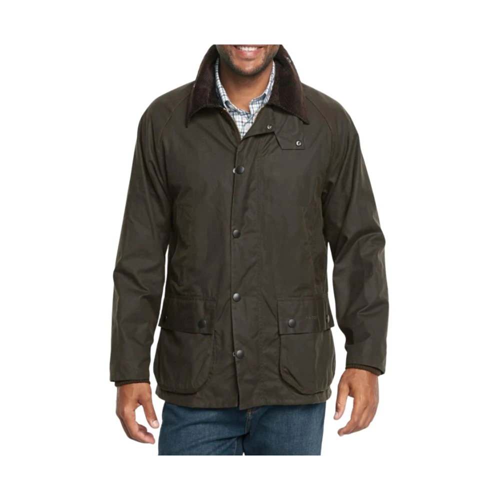 Barbour Casual-sporty Coated Cotton Coat Green Heren