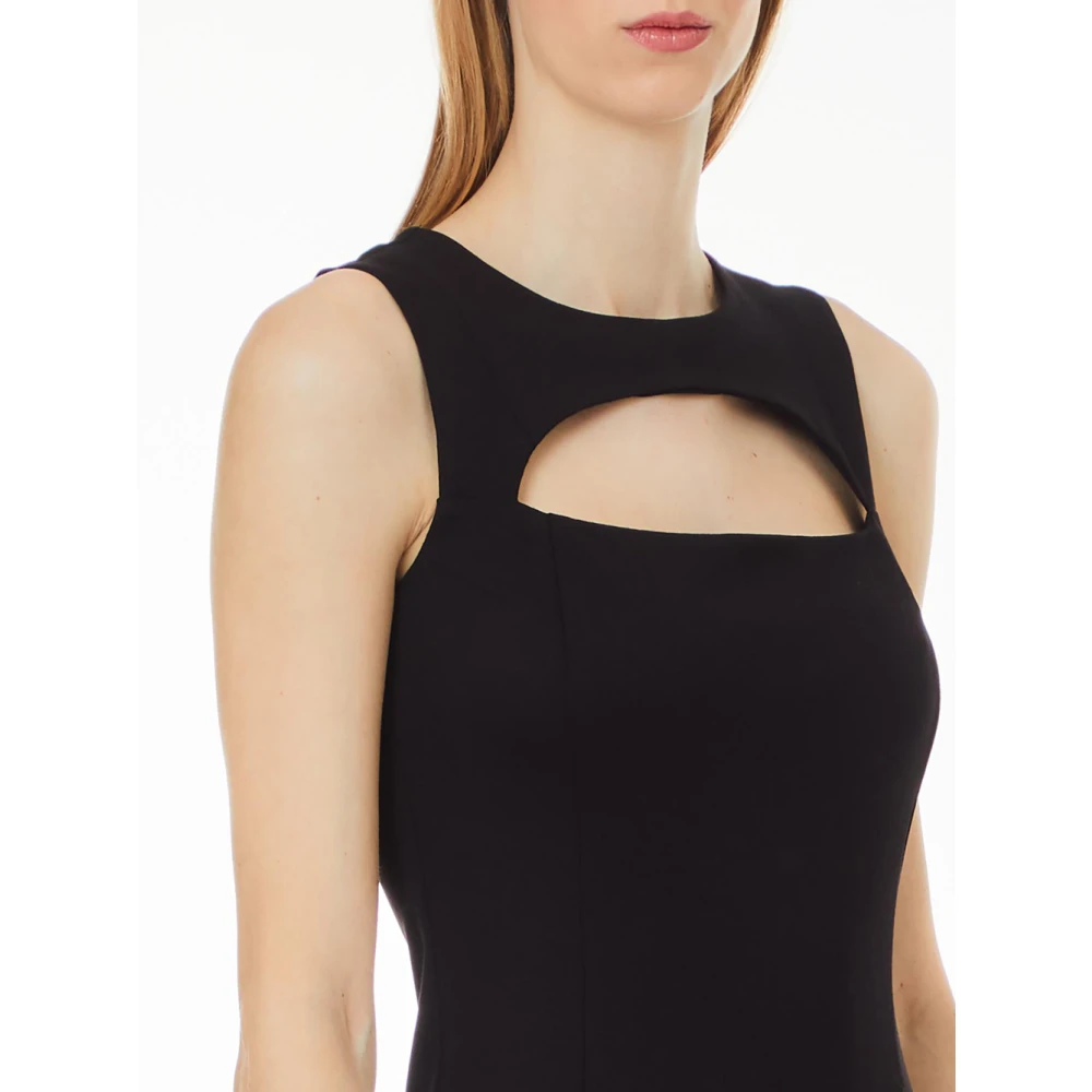 Liu Jo Elegante Zwarte Lange Jurk Black Dames
