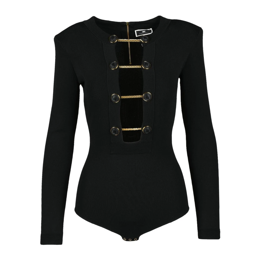 Elisabetta Franchi Elegant Body med Stretchigt Tyg Black, Dam