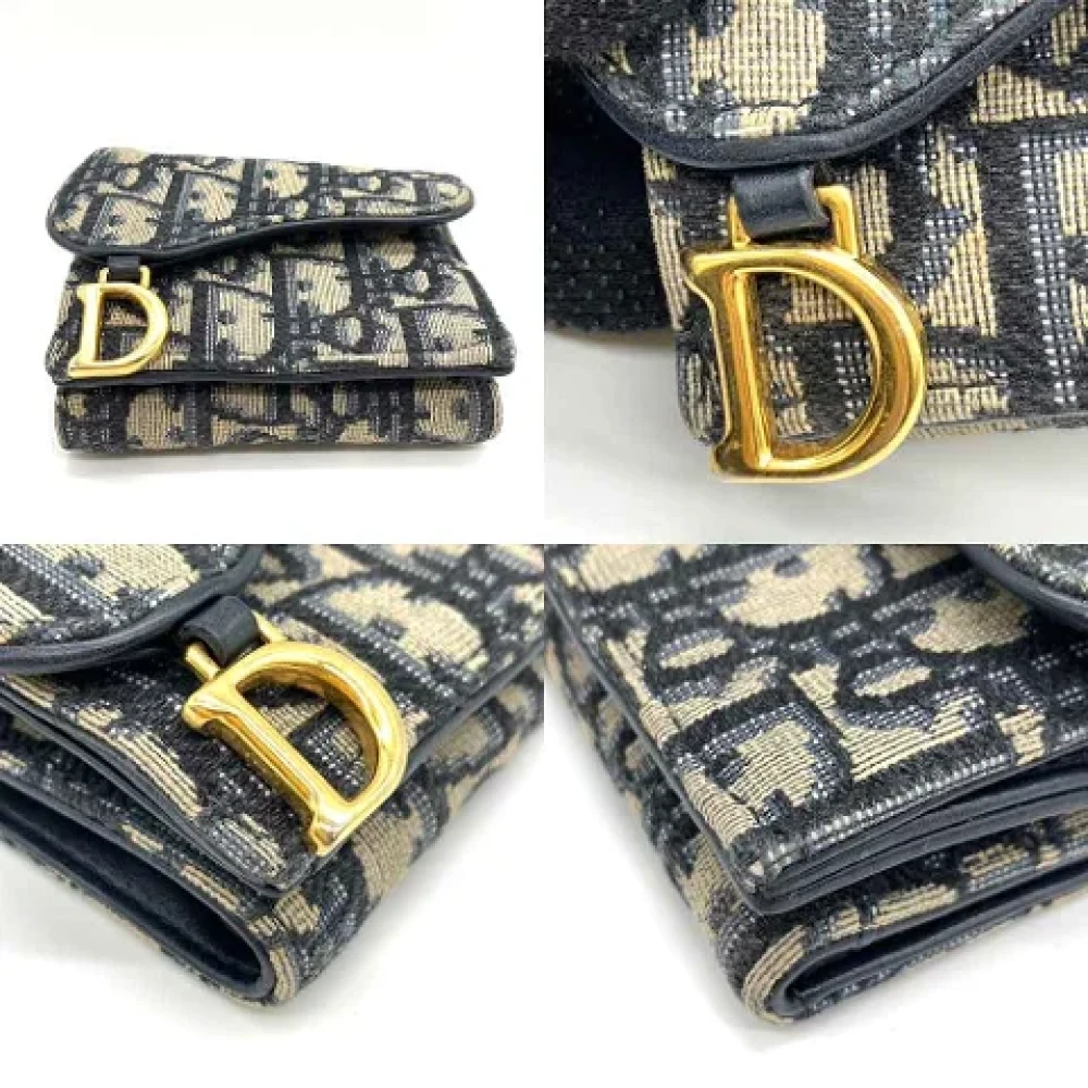 Dior Vintage Pre-owned Canvas wallets Blue Dames