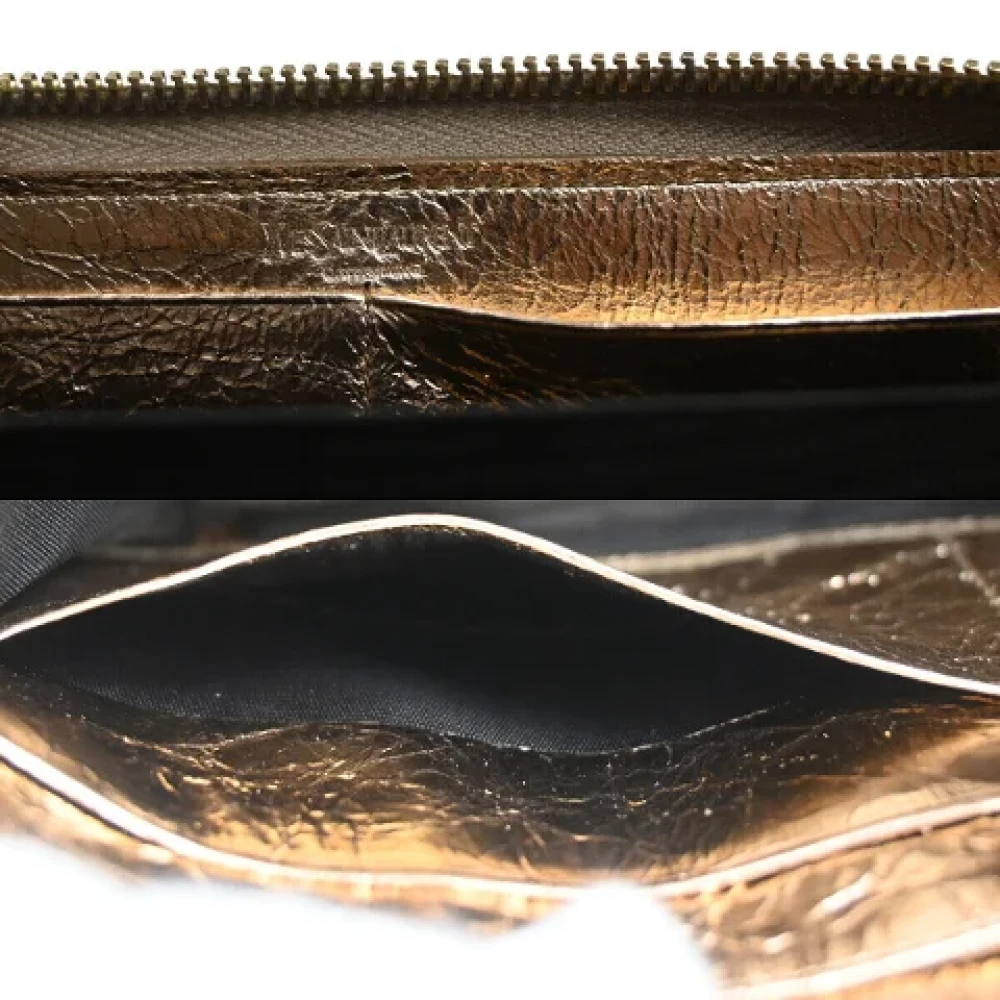 Saint Laurent Vintage Pre-owned Leather wallets Yellow Dames