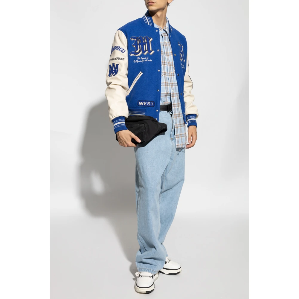 Amiri Geruit patroon overhemd Blue Heren