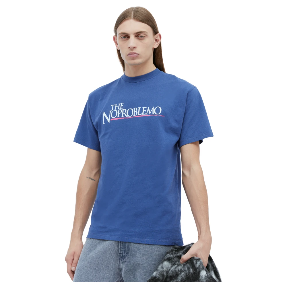Aries Katoenen Jersey Crewneck T-Shirt Blue Heren