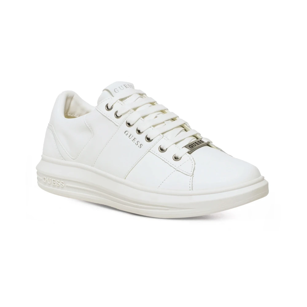 Guess Leren Sneaker met Rubberen Zool White Heren