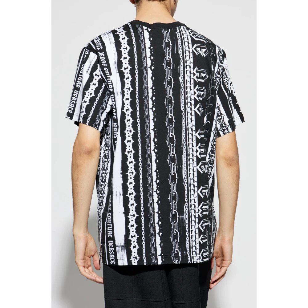 Versace Jeans Couture Gestreept T-shirt Black Heren