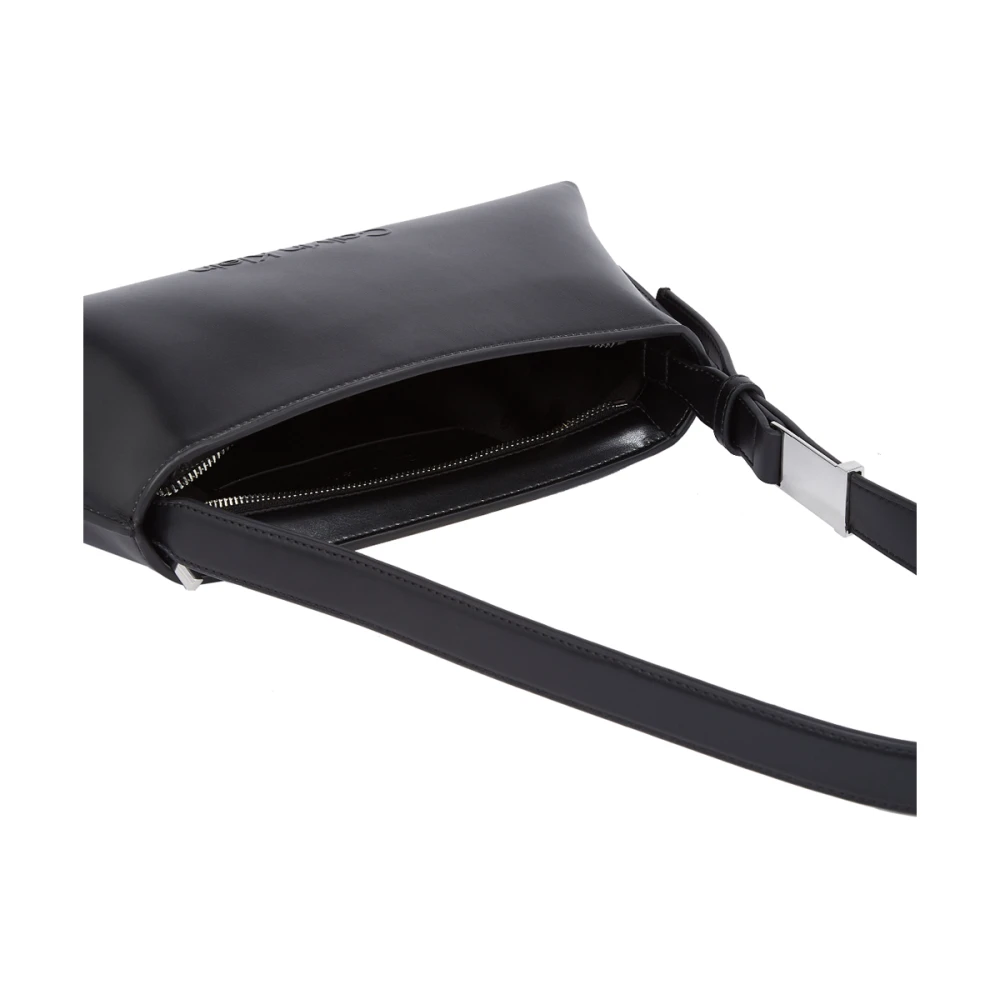 Calvin Klein Schoudertas met reliëflogo in Zwart Black Dames