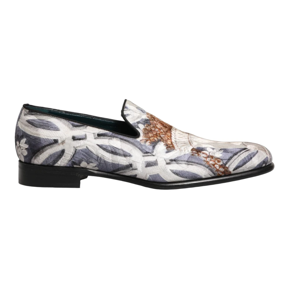 Dolce & Gabbana Men's Multicolor Floral Tapestry Embroidery Loafer Shoes - Loafers - 10 Uk - Shoes