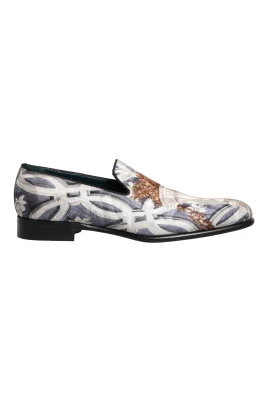 Floral Tapestry Embroidery Loafer Shoes