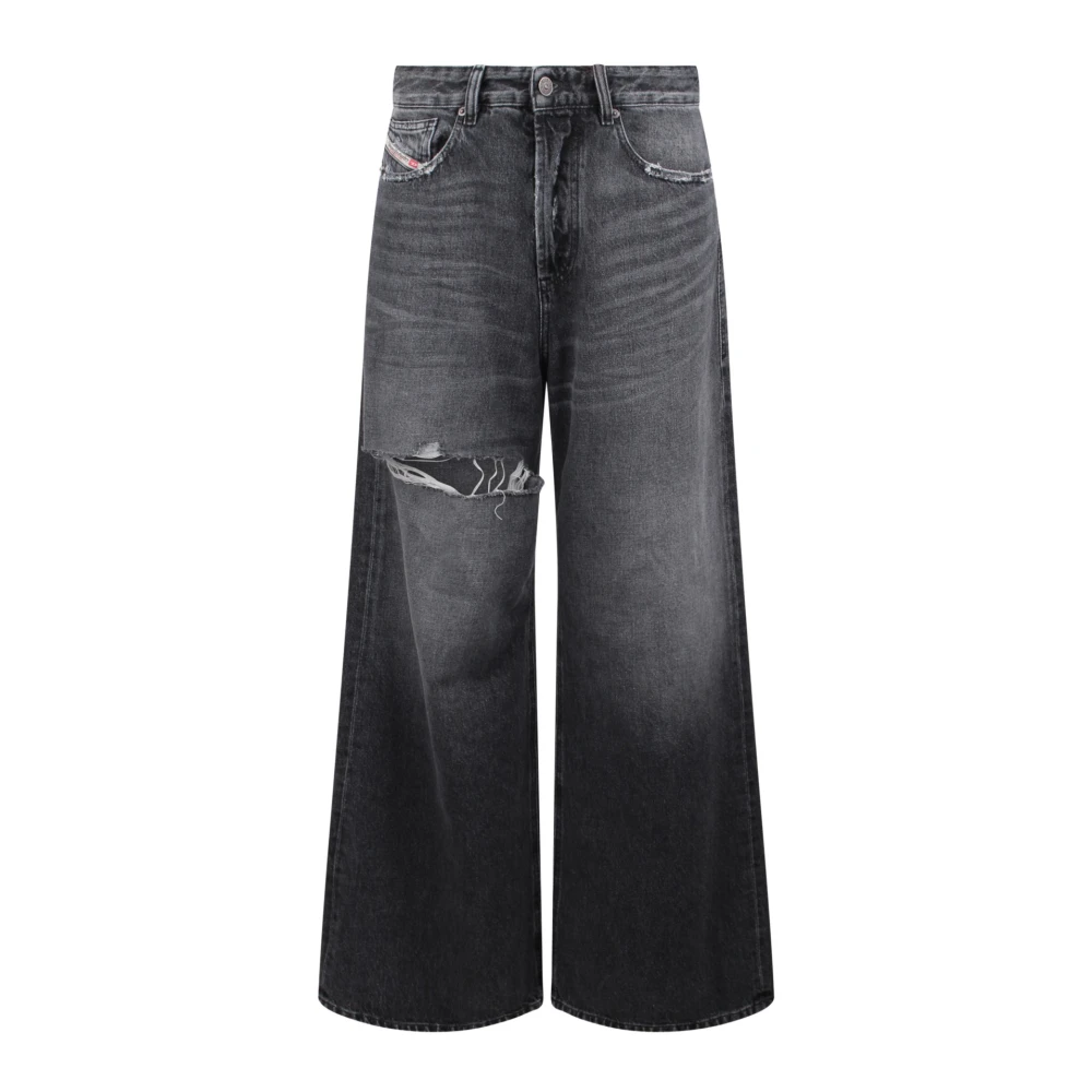 Diesel Vintage Wide Leg Hemp Denim Jeans Gray Dames