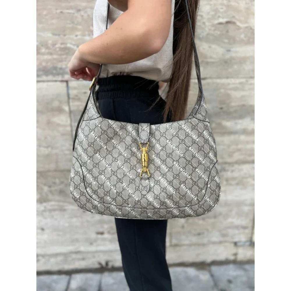 Gucci Vintage Limited Edition Gucci x Balenciaga Jackie 1961 Schoudertas Beige Dames