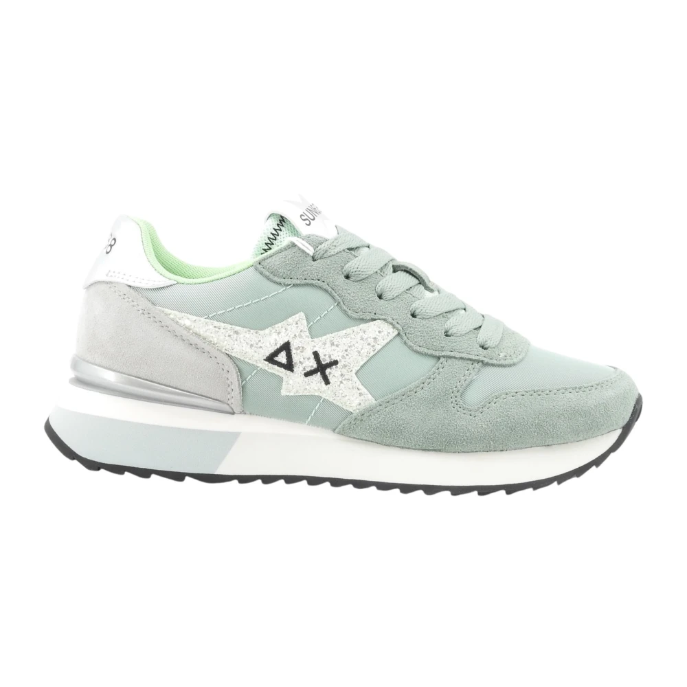 Sun68 Stargirl Glitter Logo Sneaker Dames Schoenen Groen