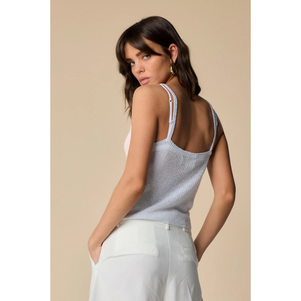 Kocca Stijlvolle V-hals gebreide kleding White Dames