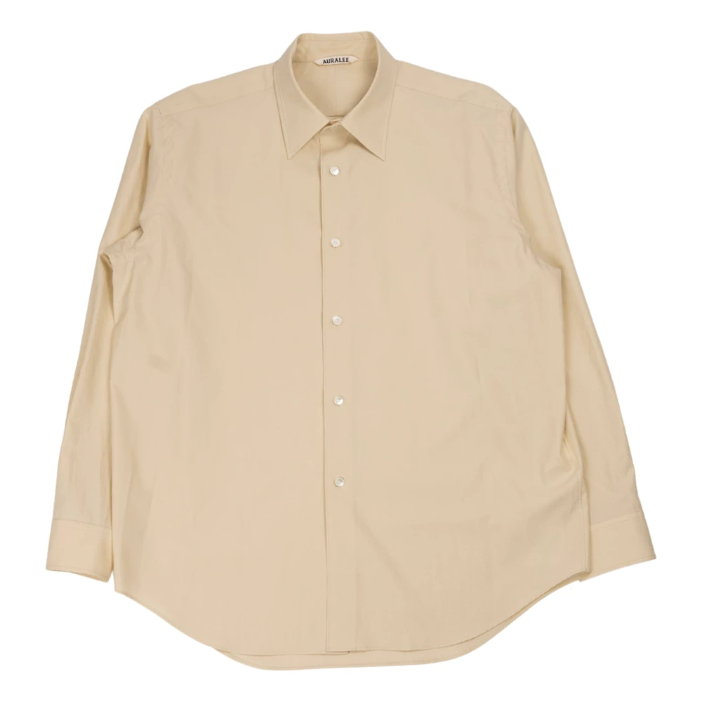 Auralee Zachte Beige Twill Overhemd Beige Heren