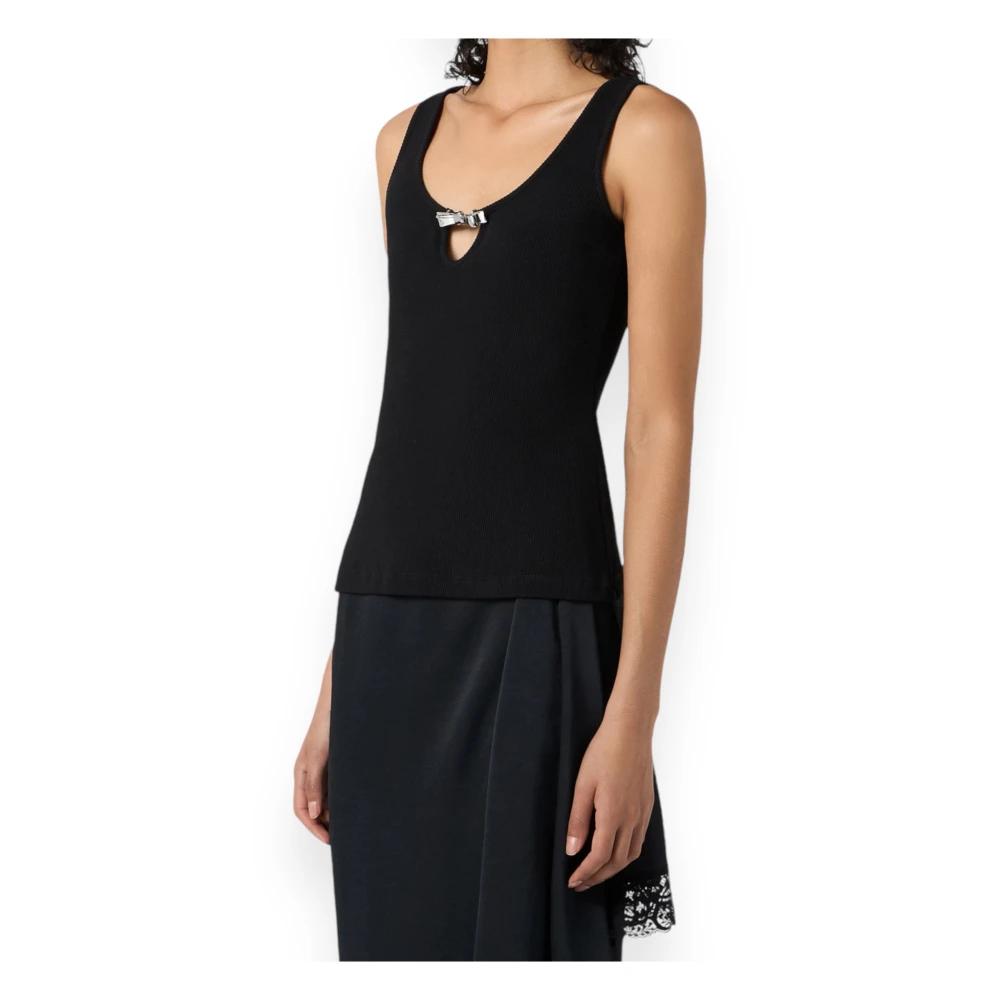 Blumarine Geribbelde Tanktop Black Dames