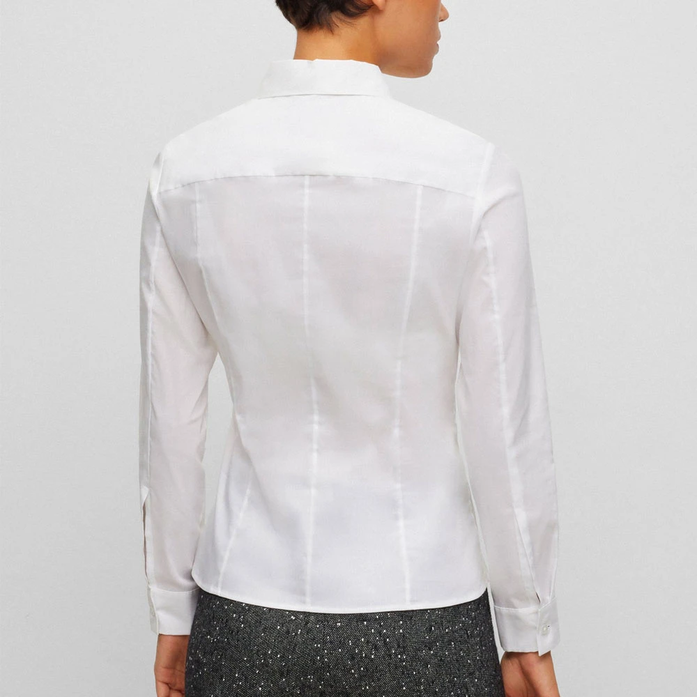 Hugo Boss Klassieke Witte Slim Fit Overhemd White Dames