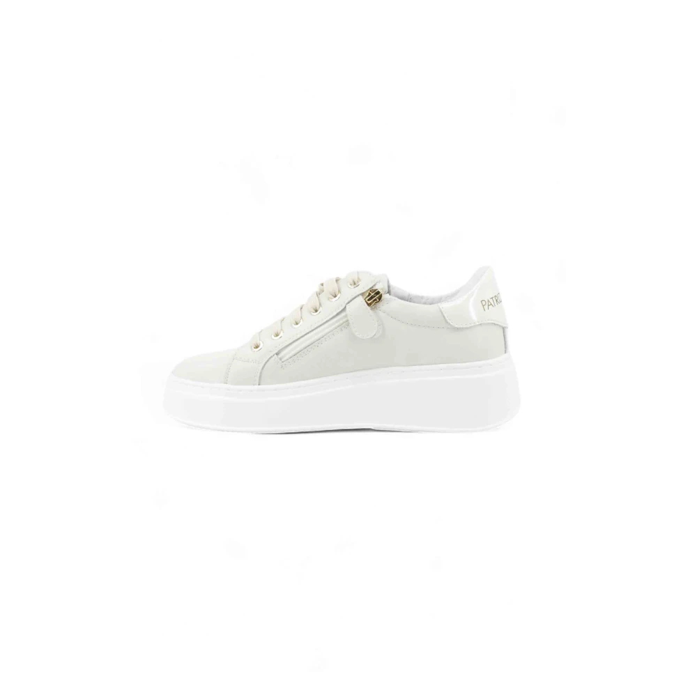 Patrizia Pepe Vrouw Wit Schoenen Dames, 41 Eu, Leer, Leren Platform Sneaker