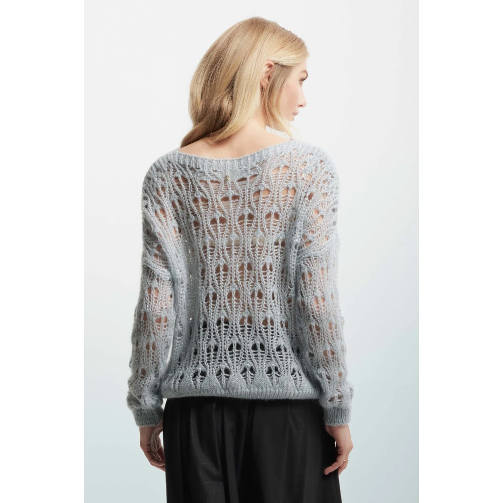 Kocca Elegant Openwork Jumper Blue Dames