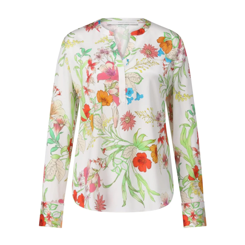 Herzen's Angelegenheit Zijden bloes met bloemen Multicolor Dames