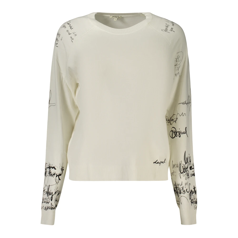 Desigual , Round-Neck Knitwear, Female, White, S, Marquette Jumper
