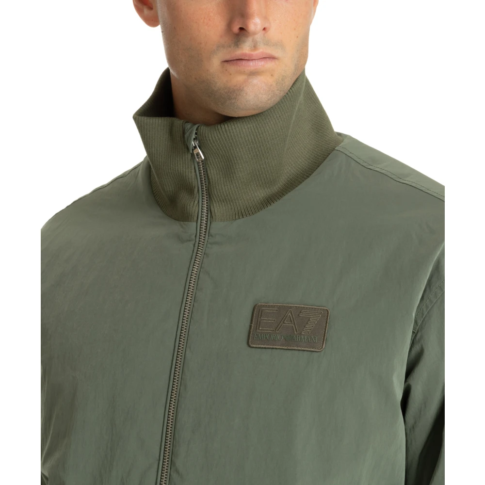 Emporio Armani EA7 Ritssluiting Effen Logo Zakken Jas Green Heren