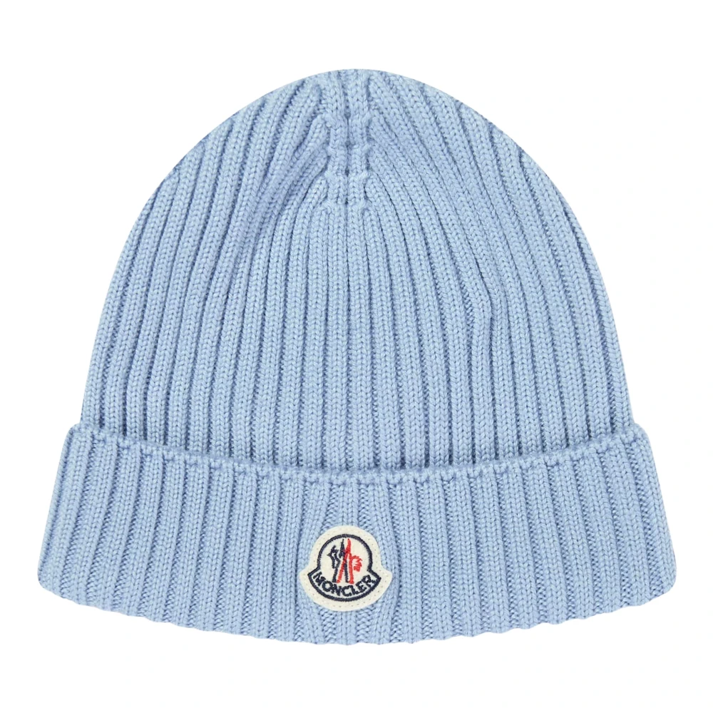 Moncler Boys Blue Hats & Caps,, Wool Beanie Hat For Large