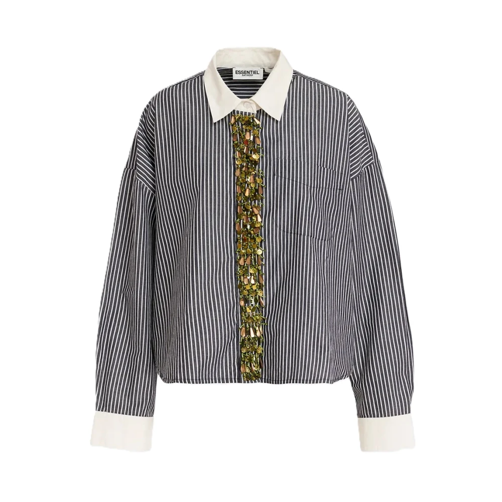 Essentiel Antwerp Boxy Fit Shirt met Pailletten en Parels Multicolor Dames