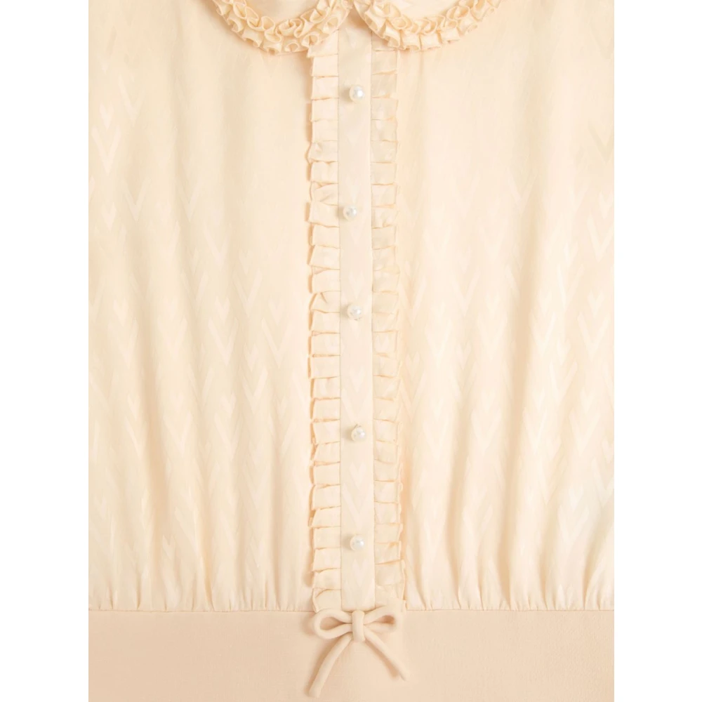 Valentino Garavani Mini Jurk met Ruches Beige Dames