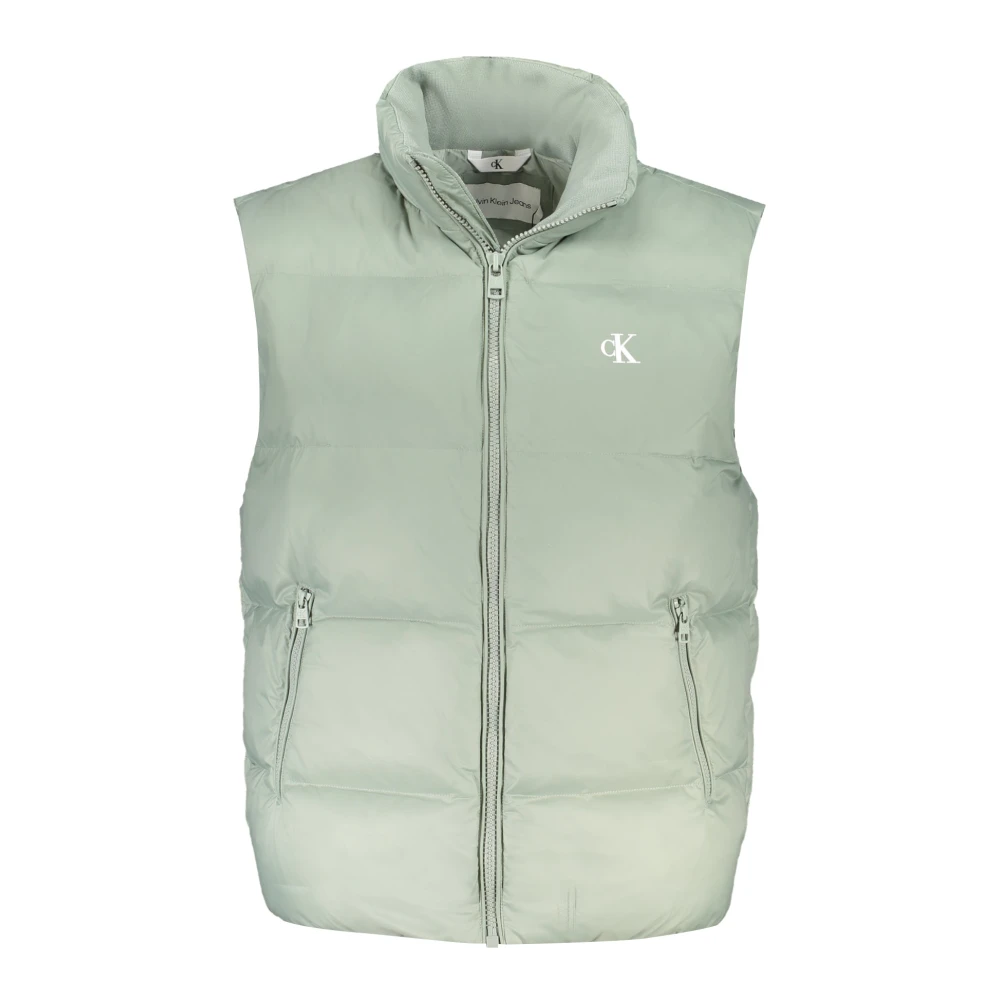 Calvin Klein Groene Herenvest met Zakken en Rits Green Heren