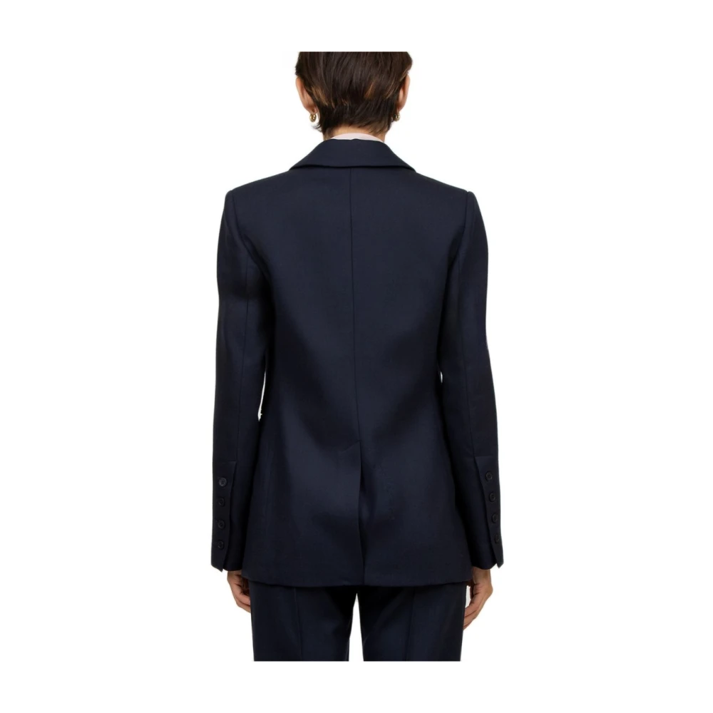 Semicouture Blauw Dubbelborstig Flanellen Jas Blue Dames