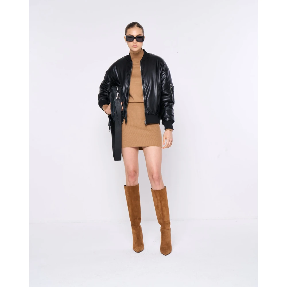 Silvian Heach Bomber in ecopelle Black Dames