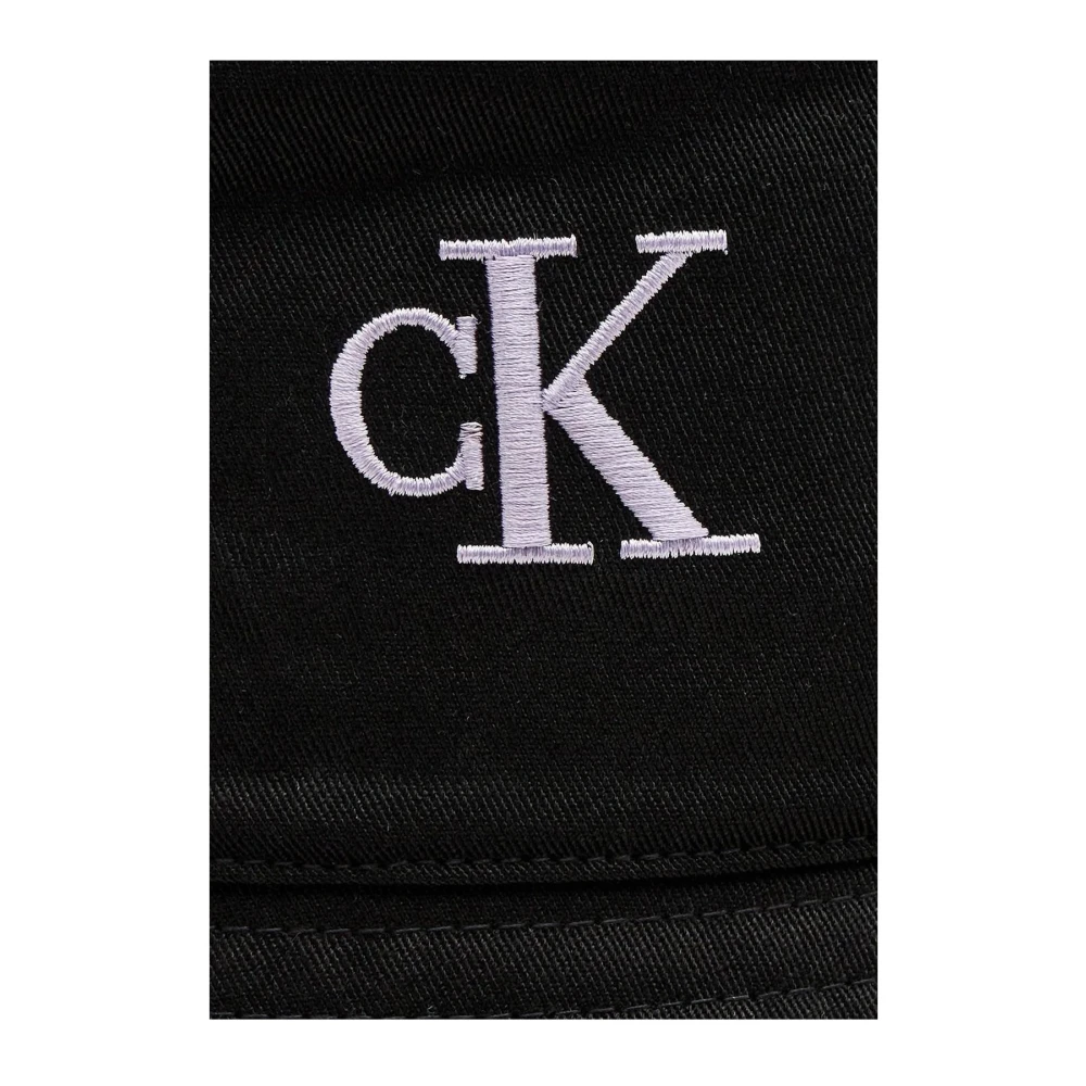 Calvin Klein Jeans Monogram Bucket Hat Zwart Bedrukte Pet Black Dames