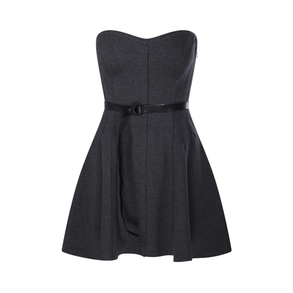 Norma Kamali Heather Grey Strapless Mini Jurk Gray Dames