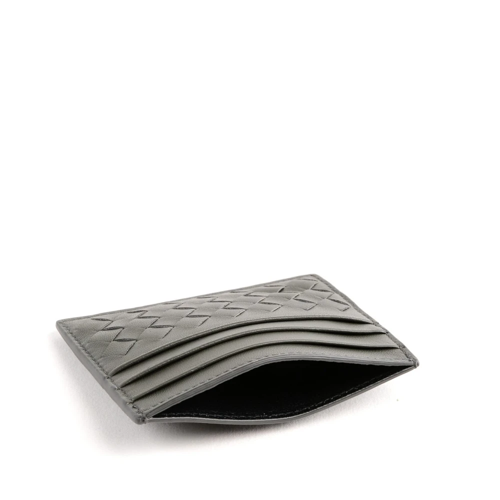 Bottega Veneta Grijze Intrecciato Kaarthouder Gray Heren