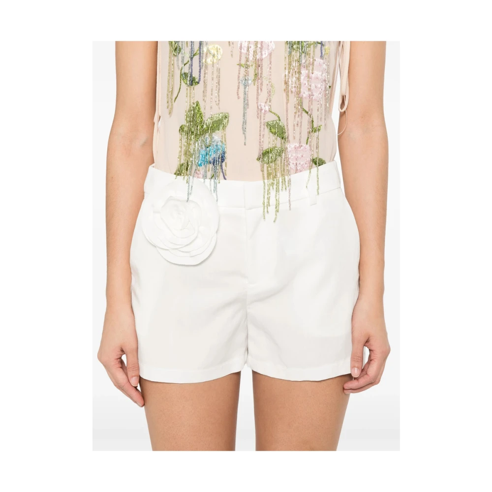 Blumarine Witte Shorts met Knopen en Zakken White Dames