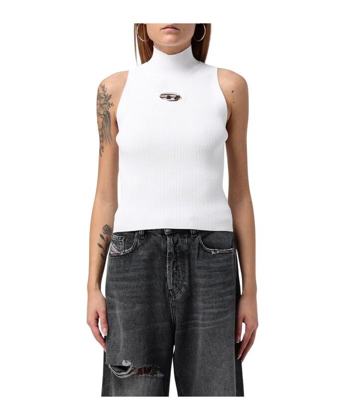 top-moderne-sans-manches-en-maille-cotelee