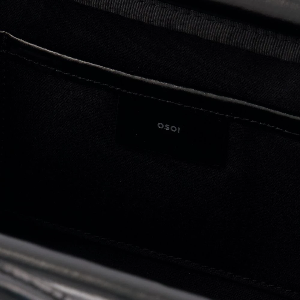 Osoi Zwarte leren mini-tas met twee handvatten Black Dames