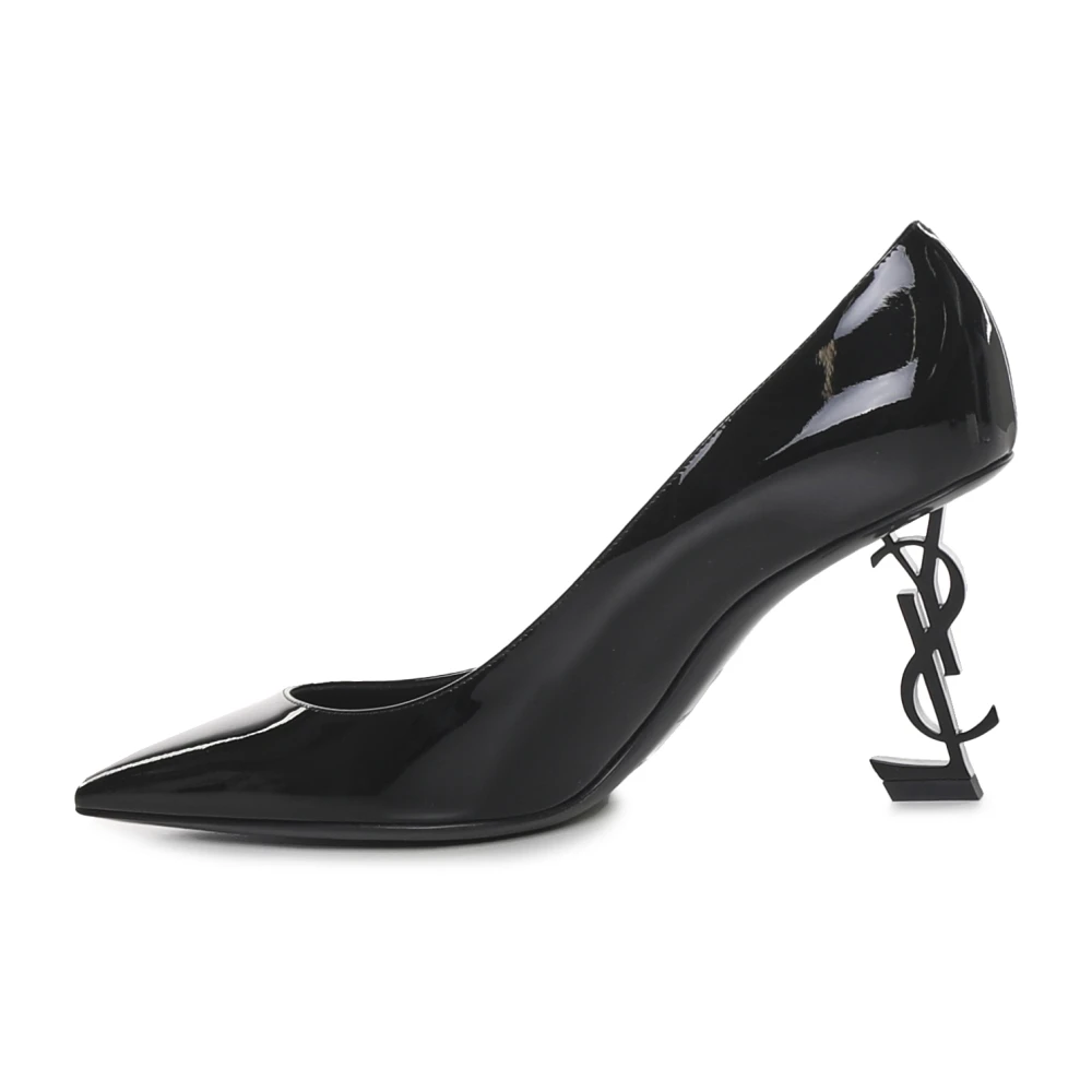 Saint Laurent Zwarte Patentleren Hakken Black Dames