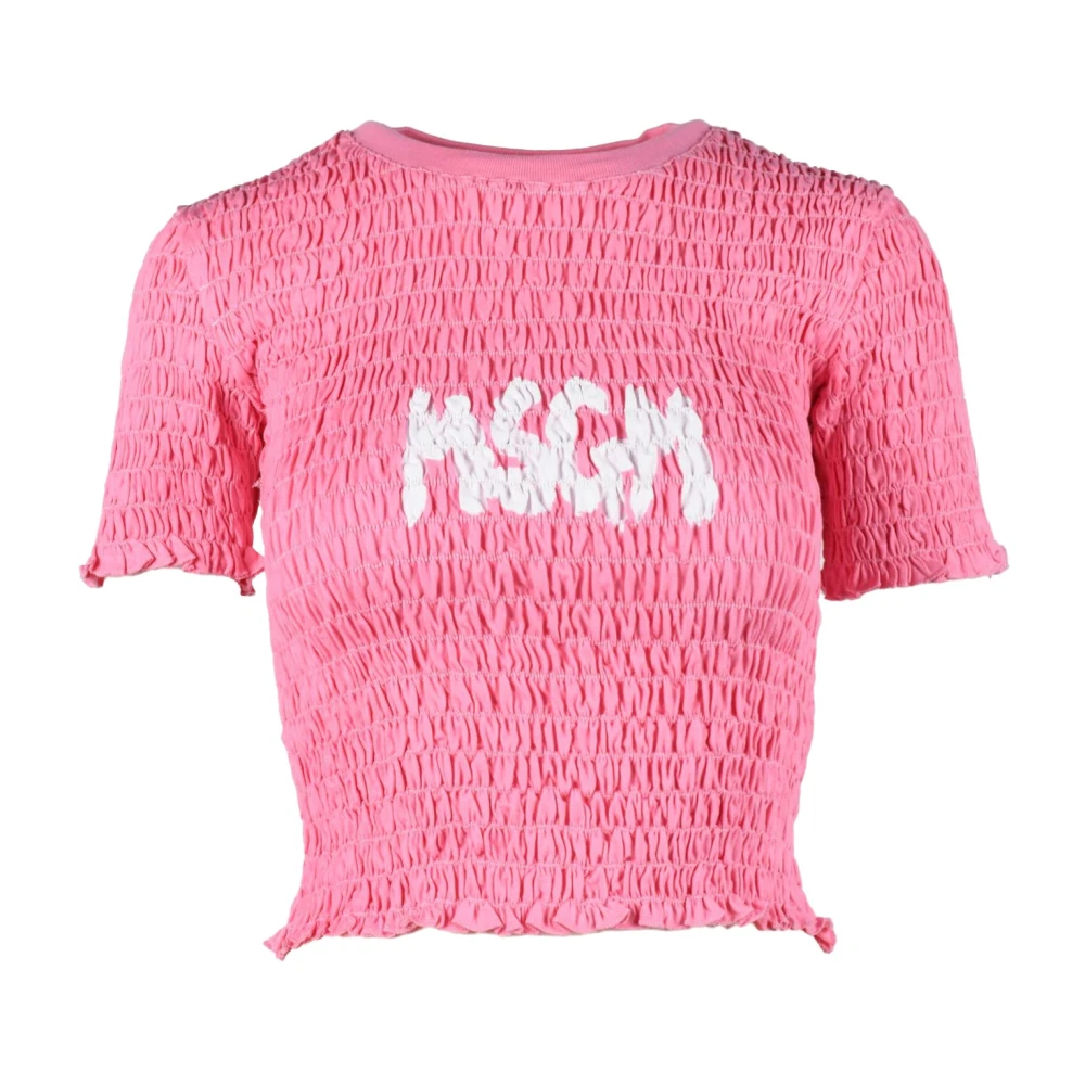 Msgm - Tops > T-Shirts - Pink - Msgm - Modalova