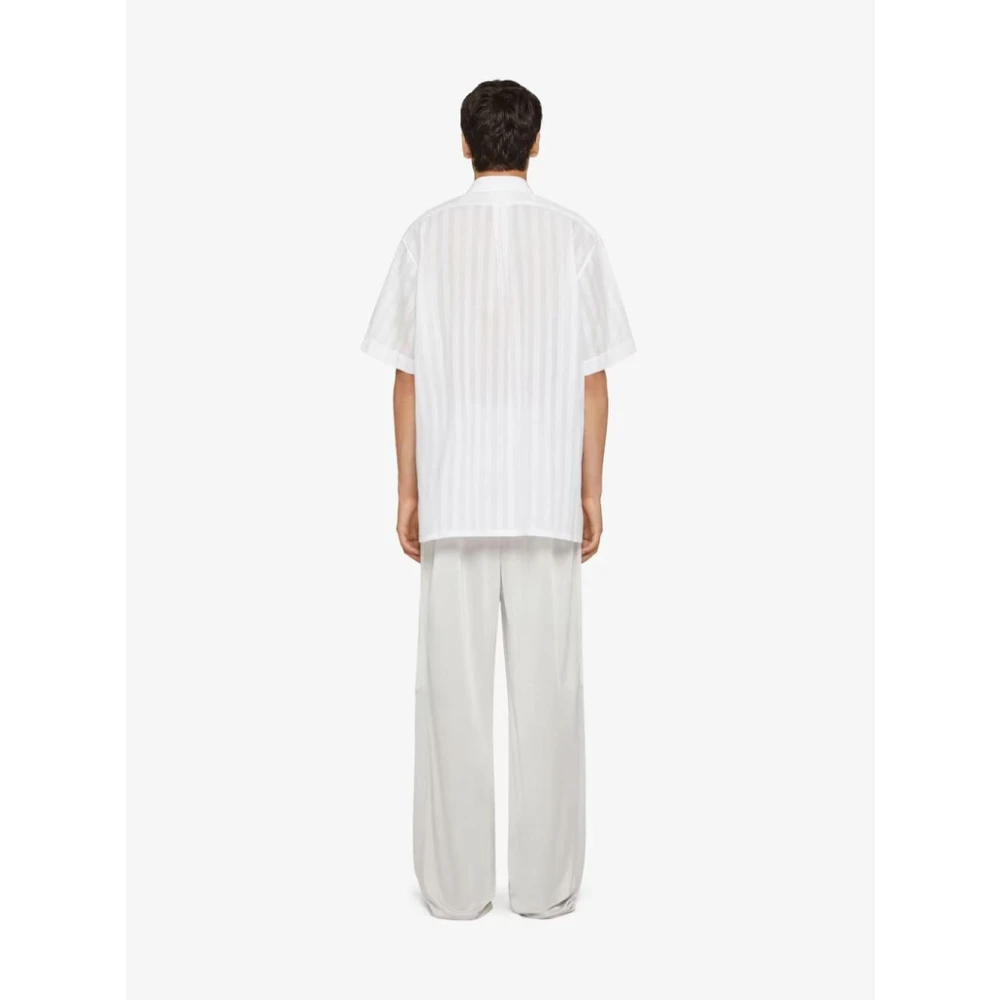 Givenchy Gestreept katoenen voile overhemd White Heren