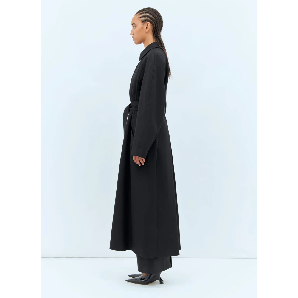 Khaite Canvas Weefsel Klassieke Kraag Jas Black Dames