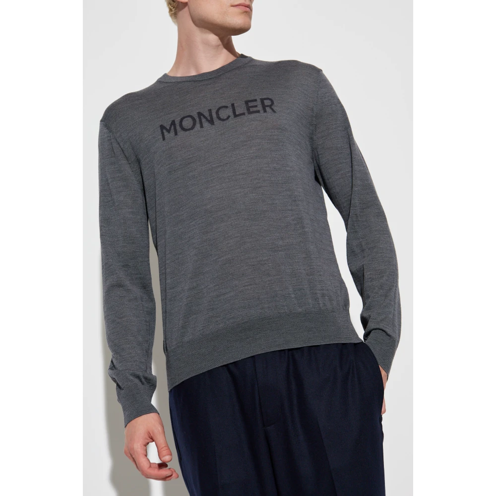 Moncler Trui met logo Gray Heren