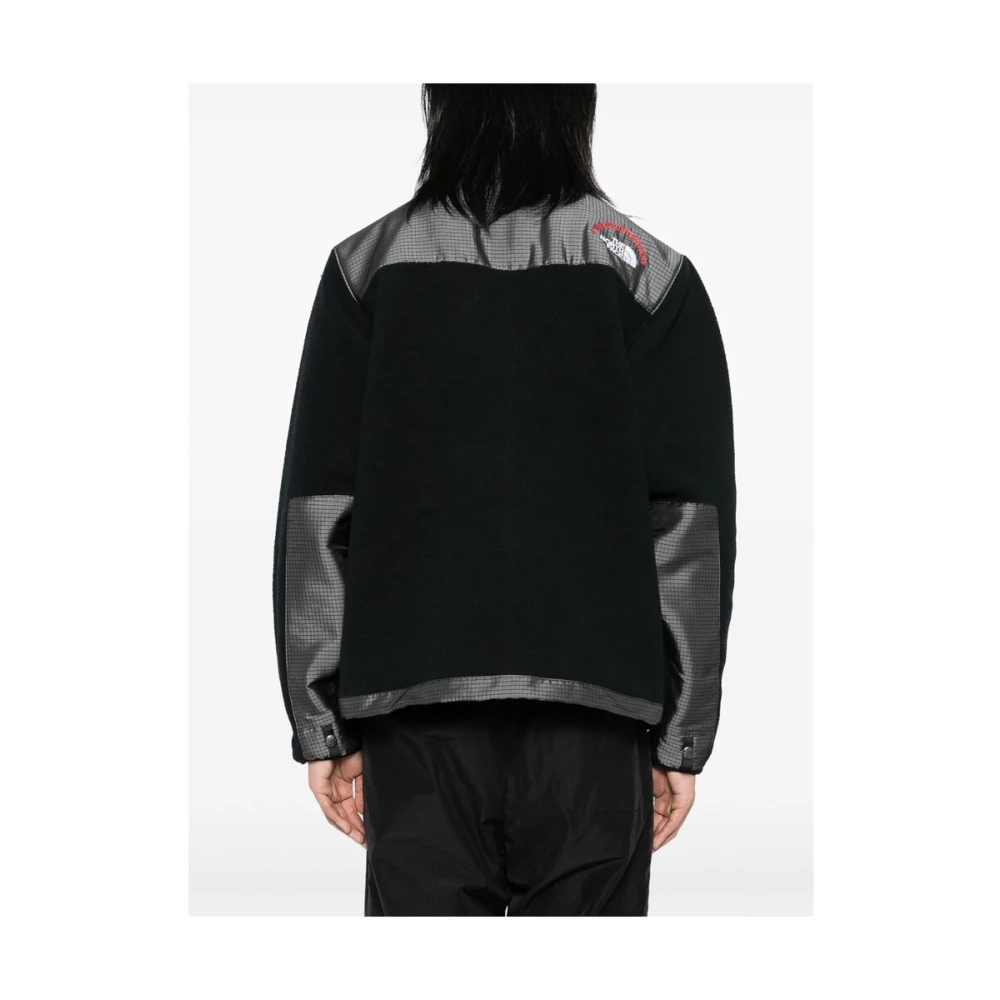 The North Face Zwarte Fleece Ritsjas Geborduurd Logo Gray Heren