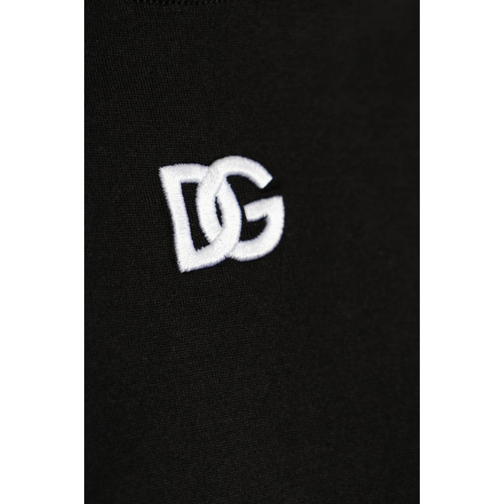 Dolce & Gabbana T-shirt met geborduurd logo Black Dames