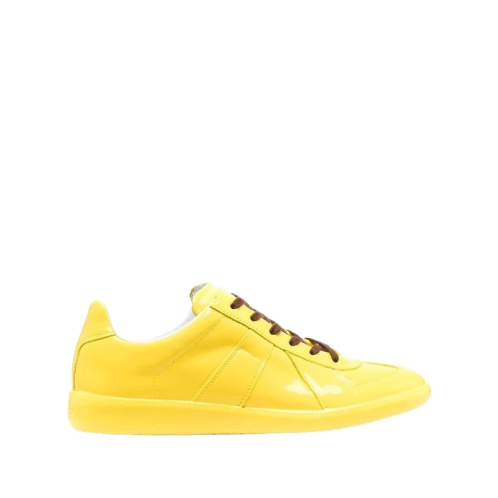 Maison Margiela Gele Glanzende Sneakers Dames Schoenen Geel