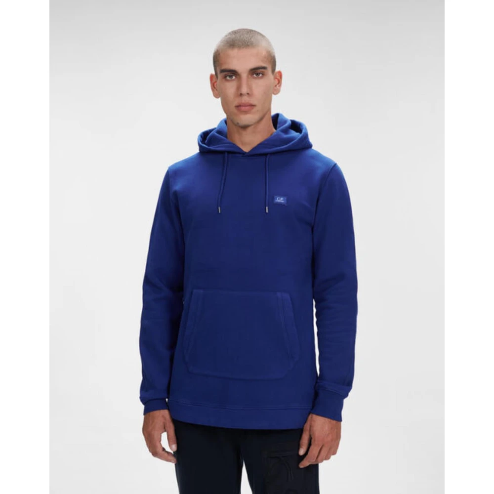 C.P. Company Geborsteld katoenen fleece hoodie Blue Heren