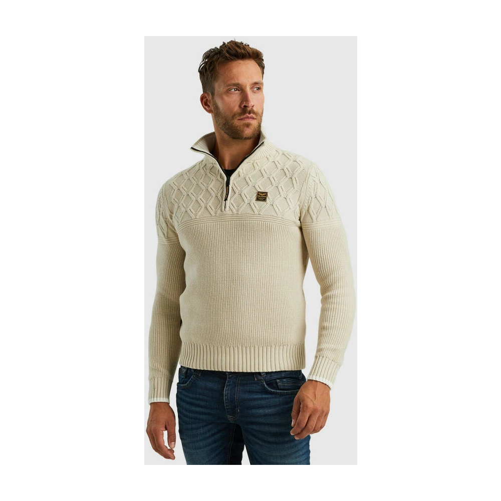 PME Legend Gebreide Half-Zip Sweater Beige Heren