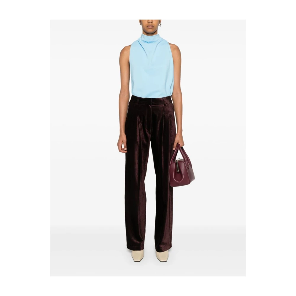 Forte Bruine Fluwelen Wijde Broek Brown Dames